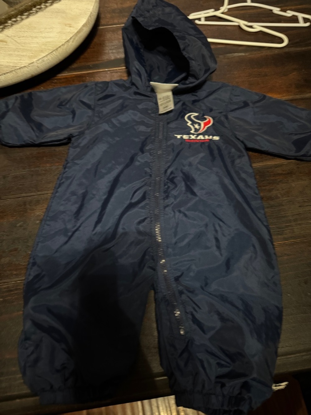 NFL Houston Texans Navy Blue Hooded Kids One-Piece